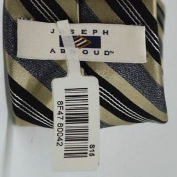 NWT Joseph Abboud Striped Brown Black Necktie Tie 100% Silk - Picture 5 of 8